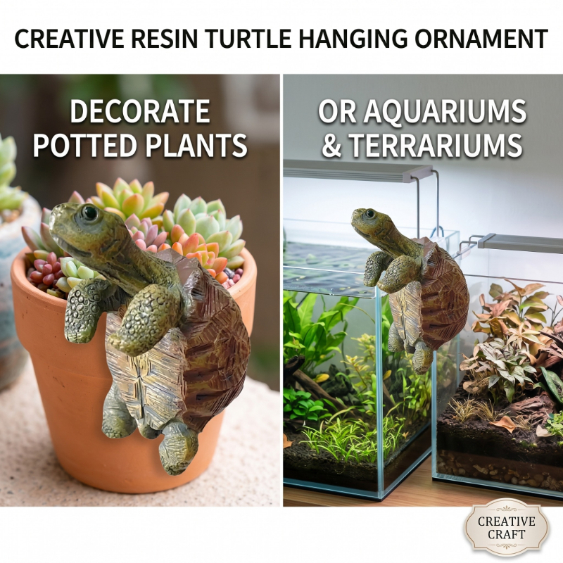 Aquarium Fish Saltwater - Fishing Turtle Hanging Turtle Figurine for