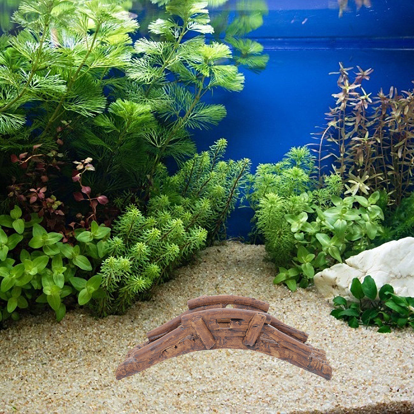 Aquarium Fish Bridge - 2Pcs Premium Ceramic Aquarium Bridge Decor