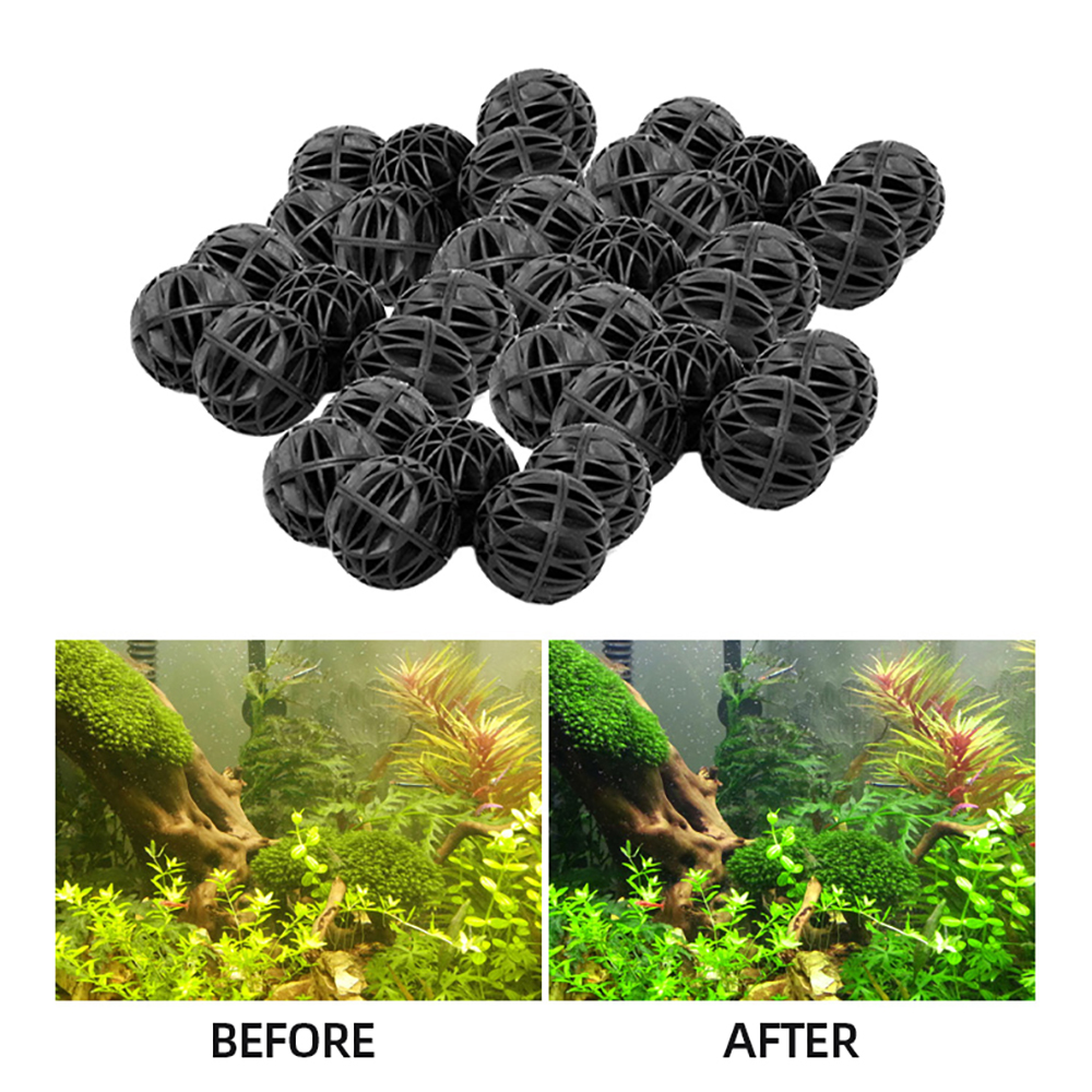 100pcs 18mm Biological Bio Bal - огляд і ціна Fish Tank Filter Aquarium