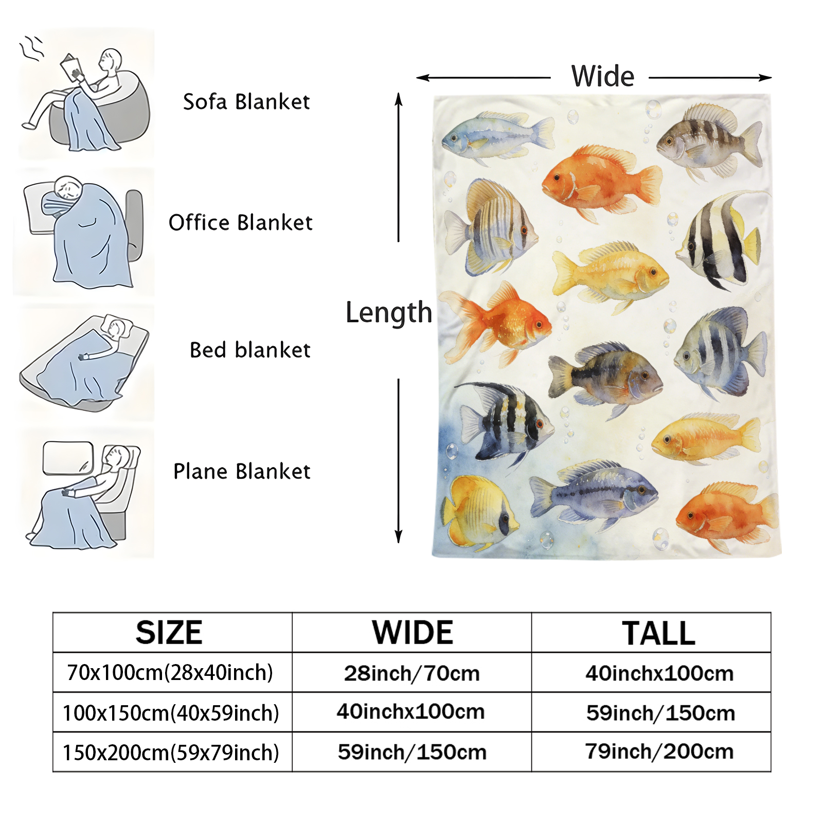 Watercolor Tropical Fish Portr - огляд і ціна Aquarium Fish Variety