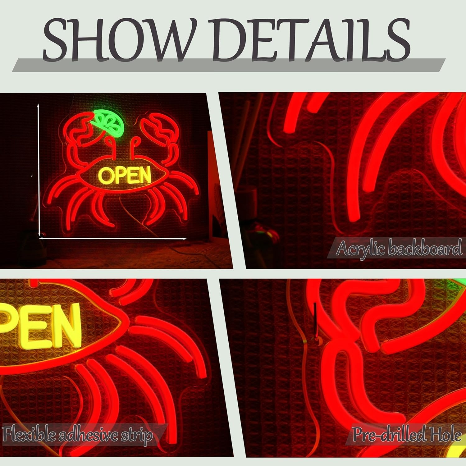 Crab Open Neon Sign USB Powere - огляд і ціна Aquarium Fish Market