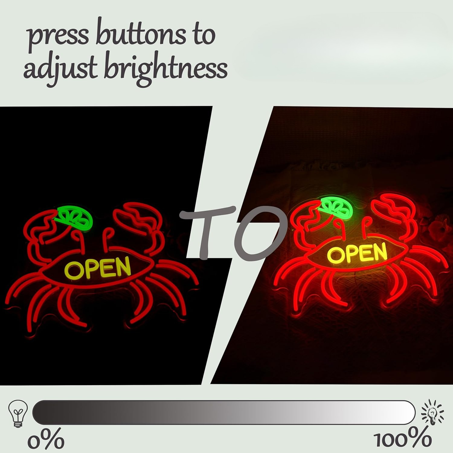 Crab Open Neon Sign USB Powere - огляд і ціна Aquarium Fish Market