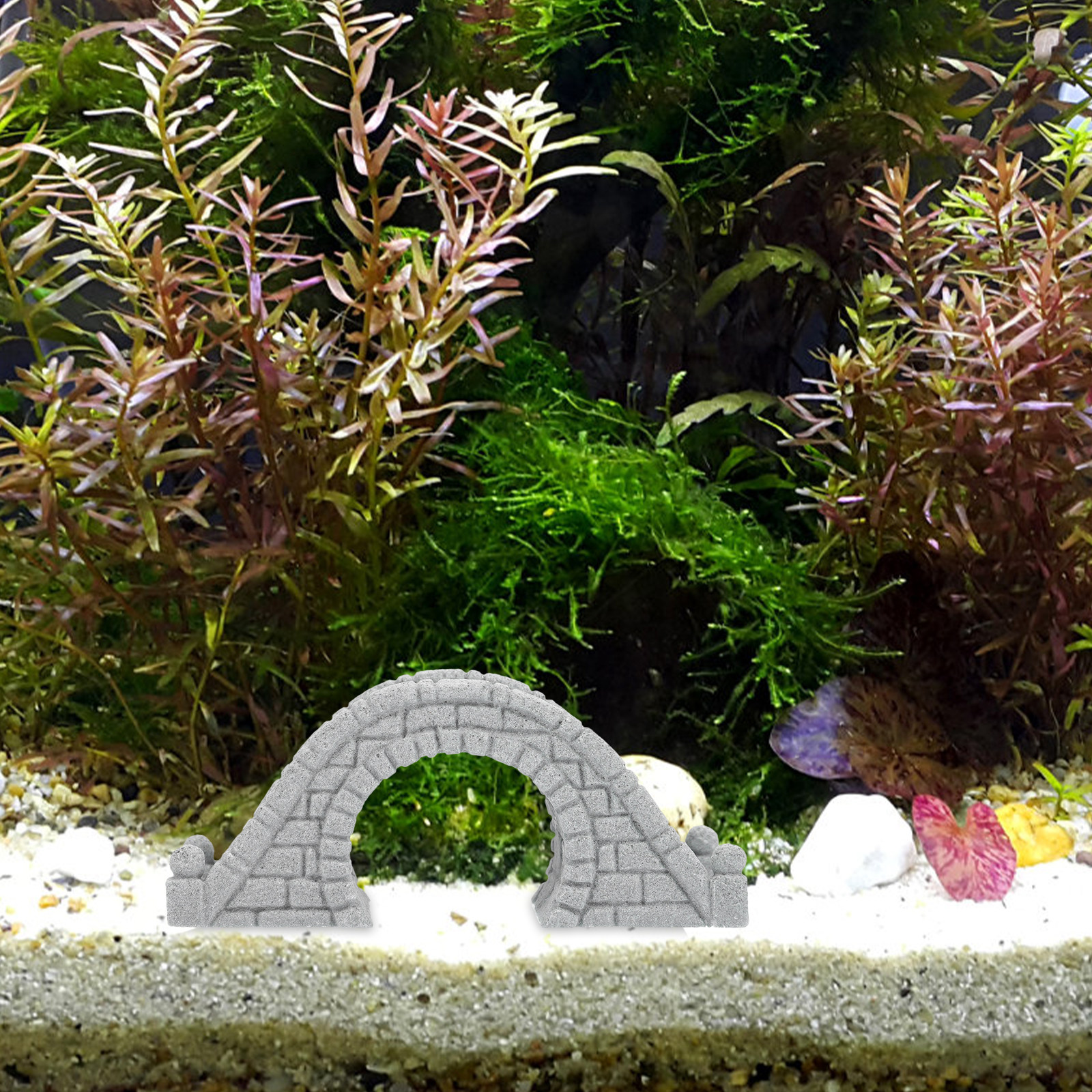 2Pcs Realistic Miniature Arch  - огляд і ціна Aquarium Fish Bridge
